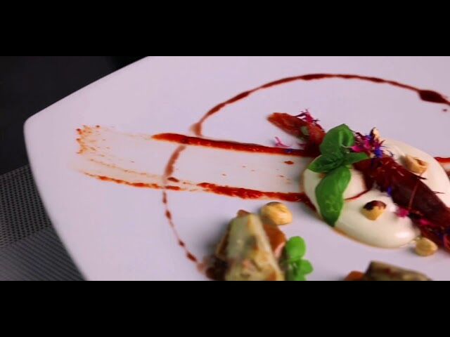 Mozzarellas composta con Gamberi di Mazara