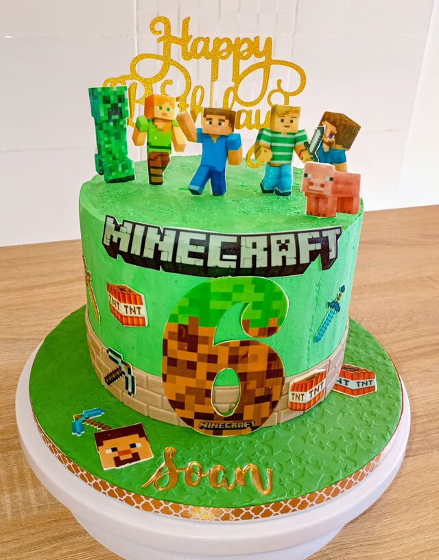 Gâteau thème Minecraft 