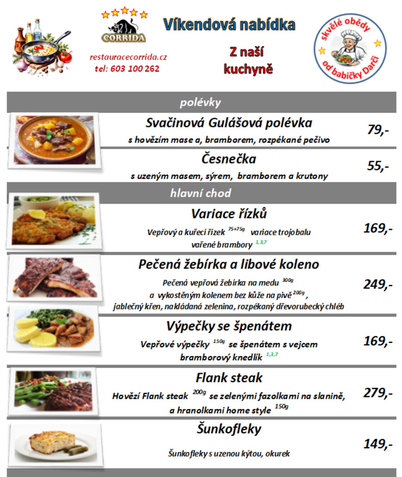 Týdenní obědové menu