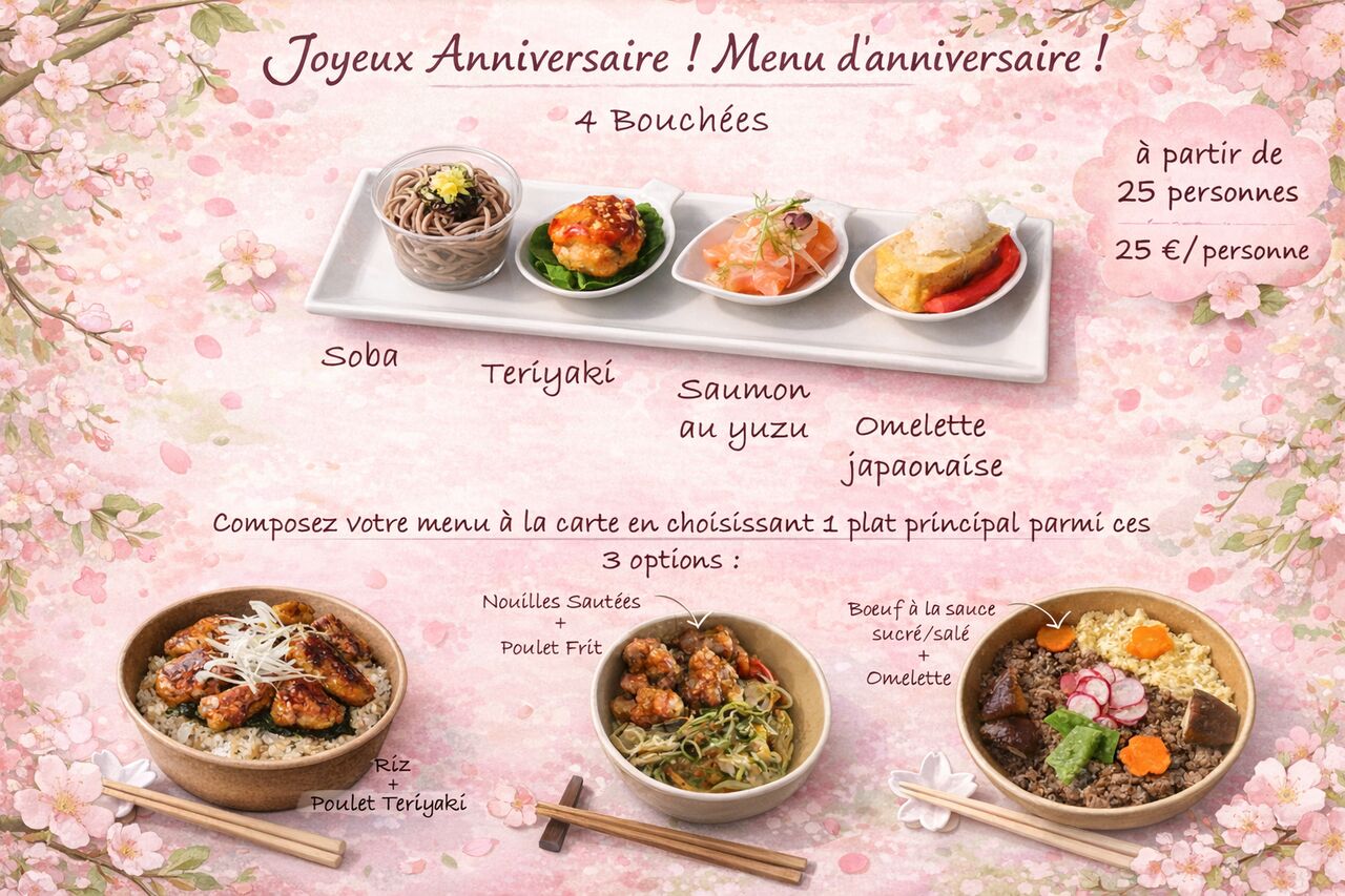 Le menu Anniversaire ! 