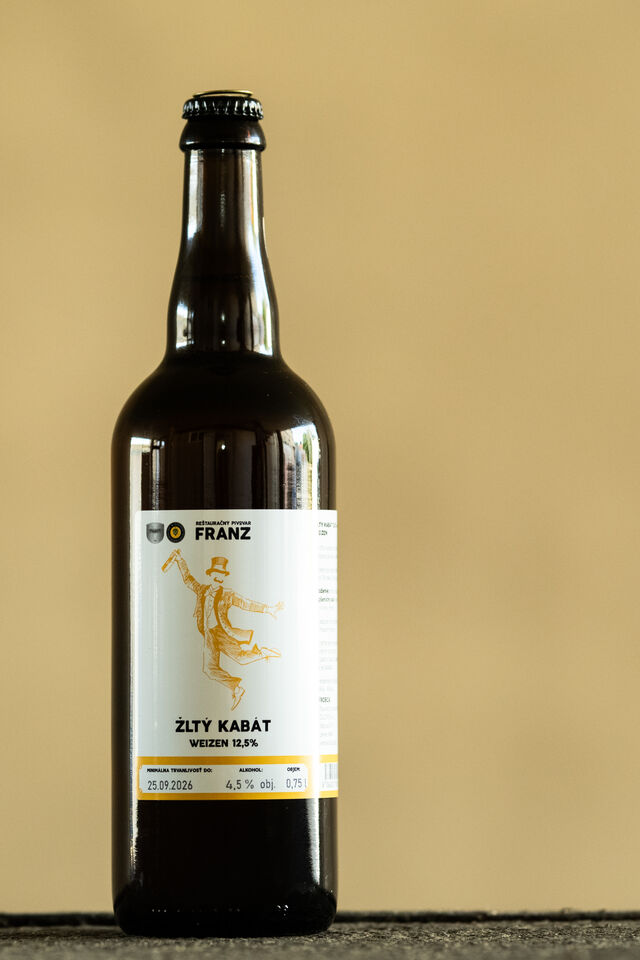 Žltý kabát Weizen 12,5° 4,5% 0,75L