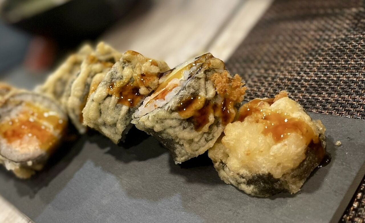 Tempurizado de queso brie y salmón 