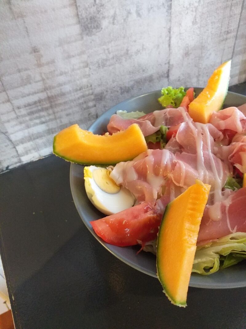Salade jambon cru et melon