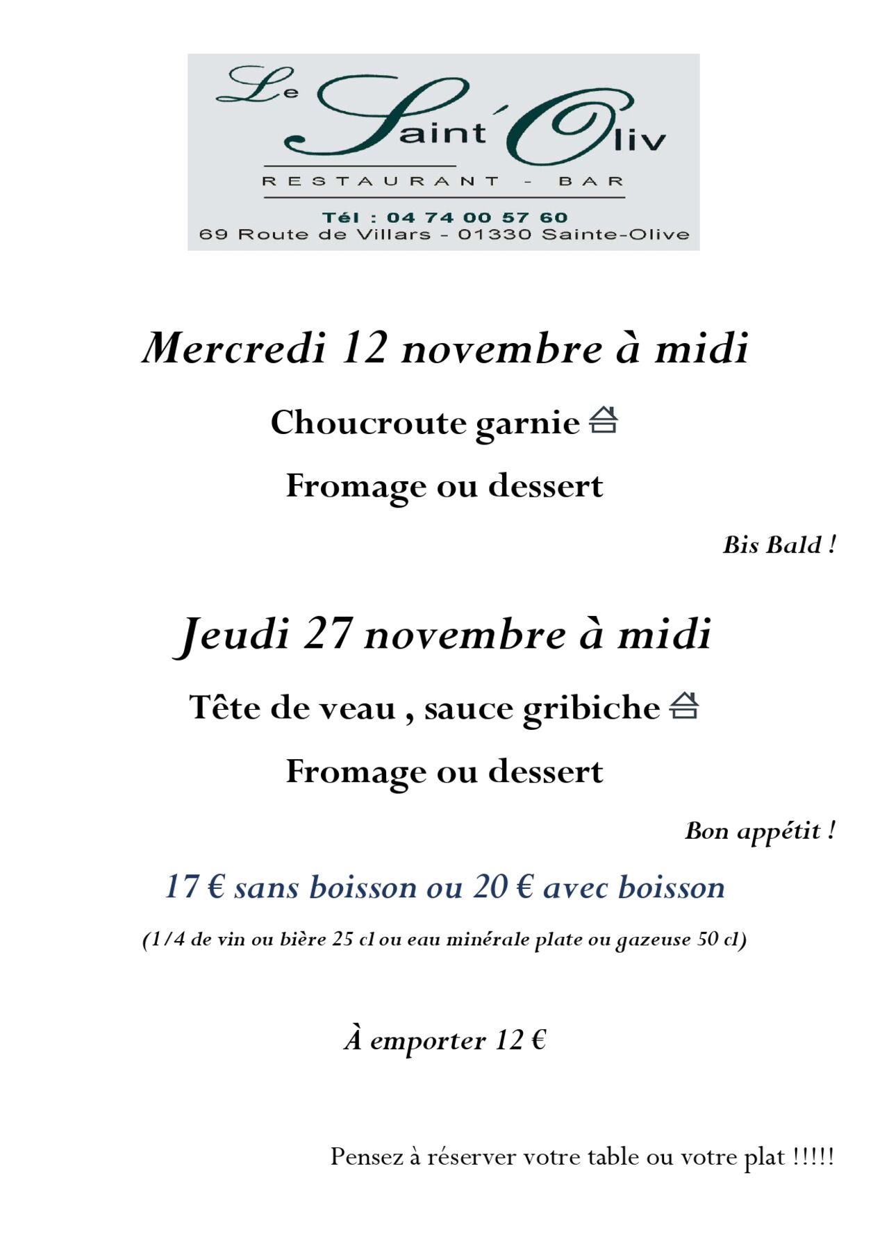 Choucroute Party & Tête de veau