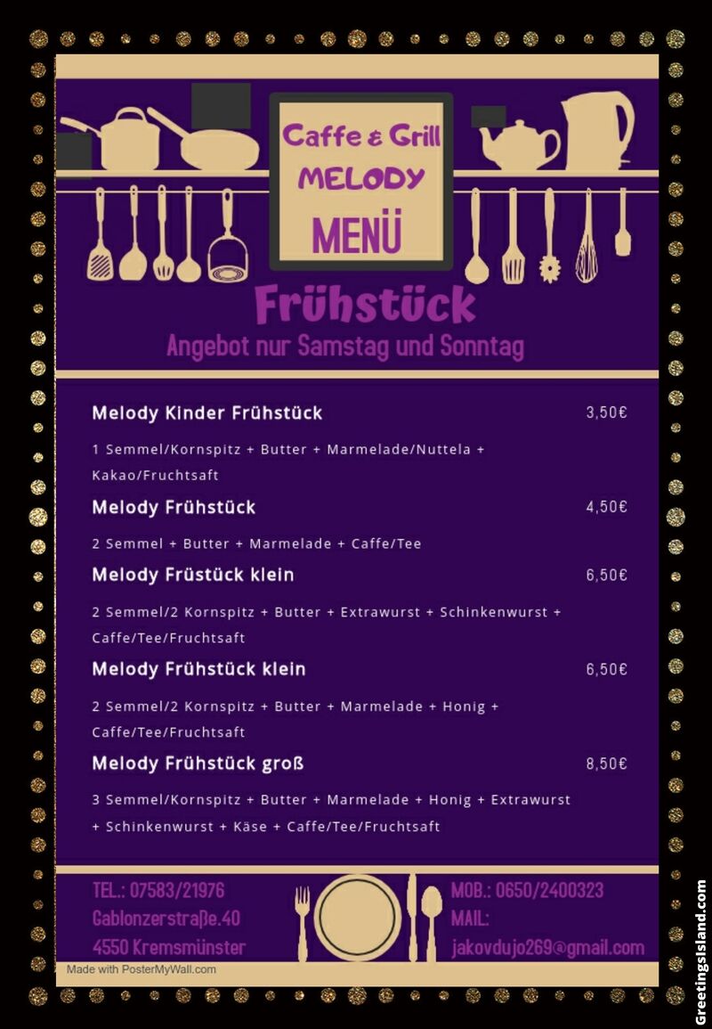 Neu in Cafe & Grill Melody