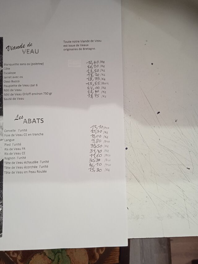 Viande de veau 