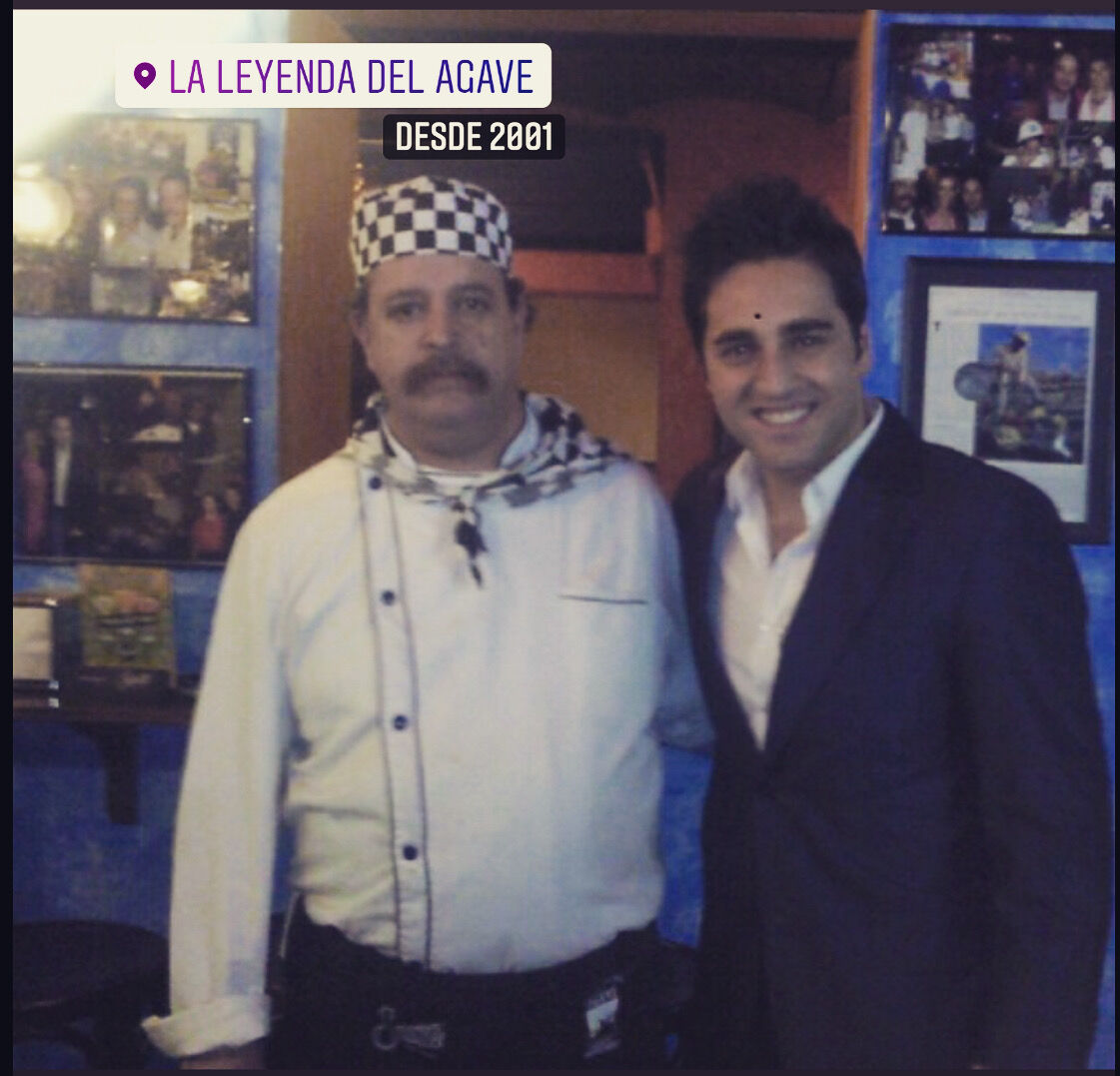 Con el cantante David Bustamante 