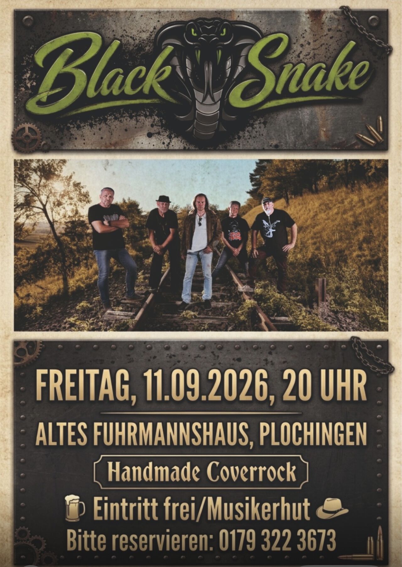"Black Snake" am Freitag 11.09.26, ab 20 Uhr