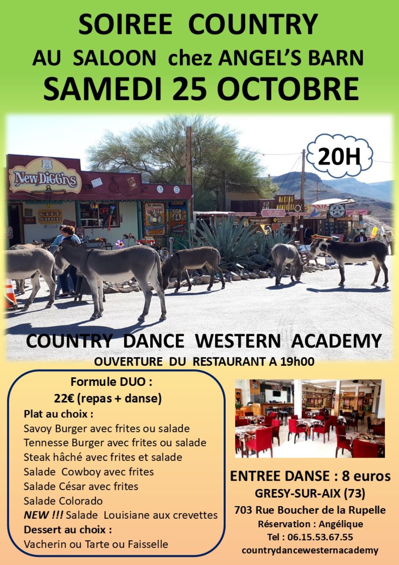 SAMEDI 25 OCTOBRE : SOIREE COUNTRY
