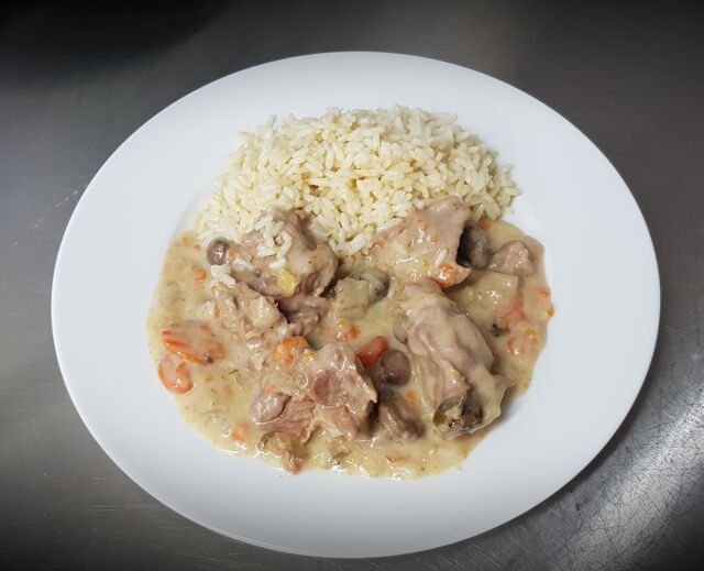 Blanquette de veau maison et son riz