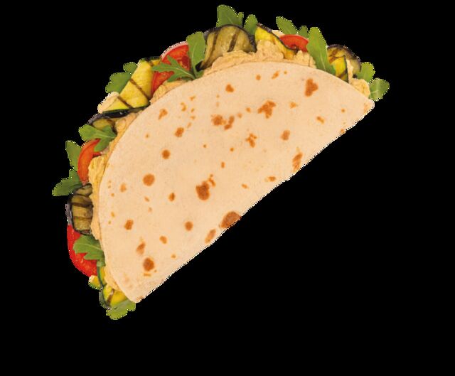 Gegrillte Zucchini, Tomate, Rucola, gewürzte Aubergine, gebackene dreifarbige Paprika und Kichererbsencreme