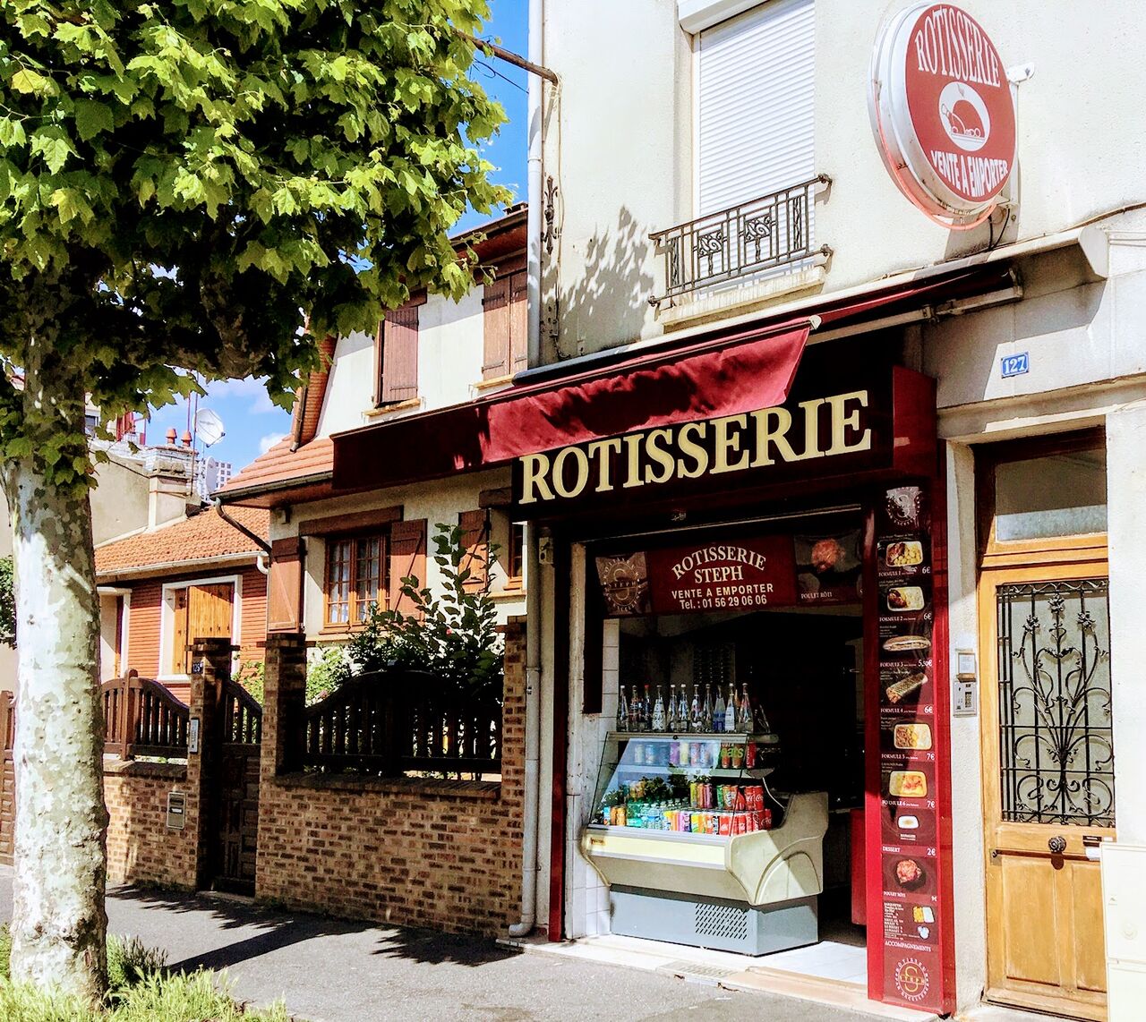 Façade de la rôtisserie Steph à Alfortville, spécialités de poulet 