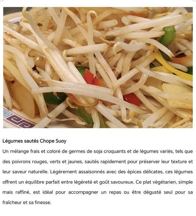 Légumes sautés Chope Suoy