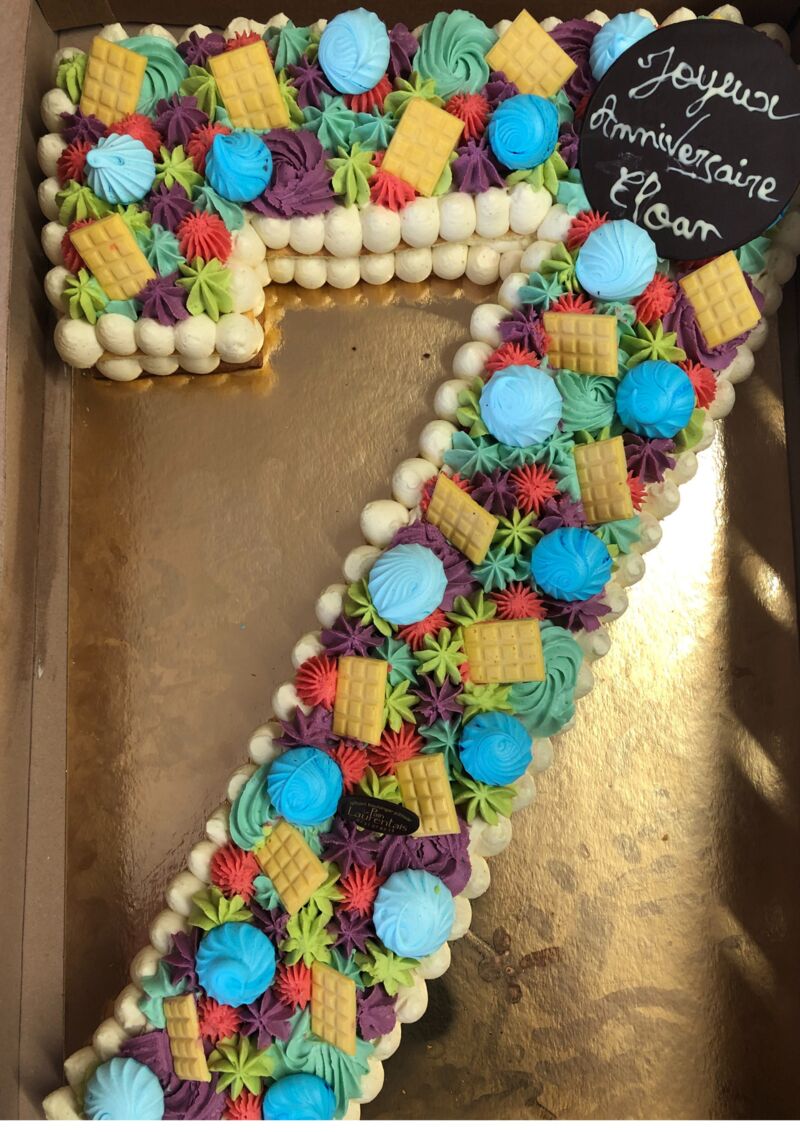 Number cake coloré