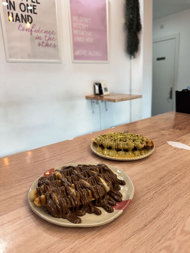 Croffle pistacho y croffle nutella