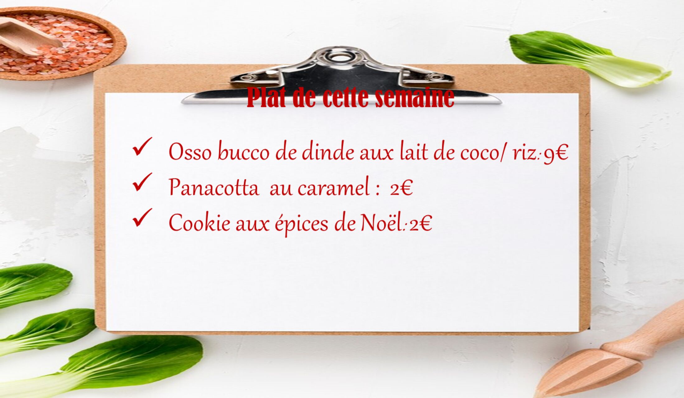 Plat de cette semaine