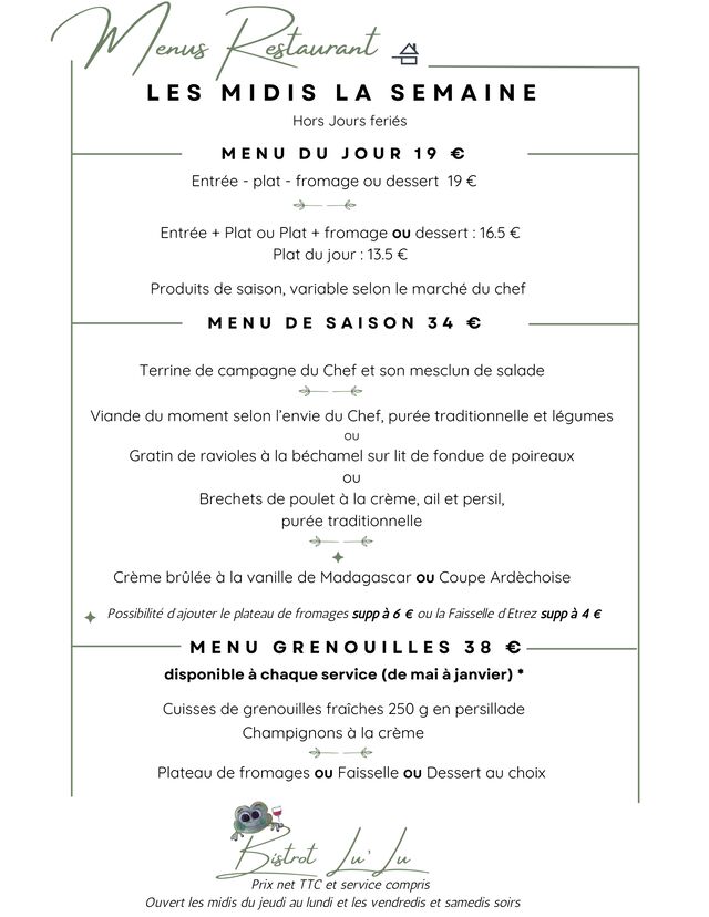 MENU SEMAINE