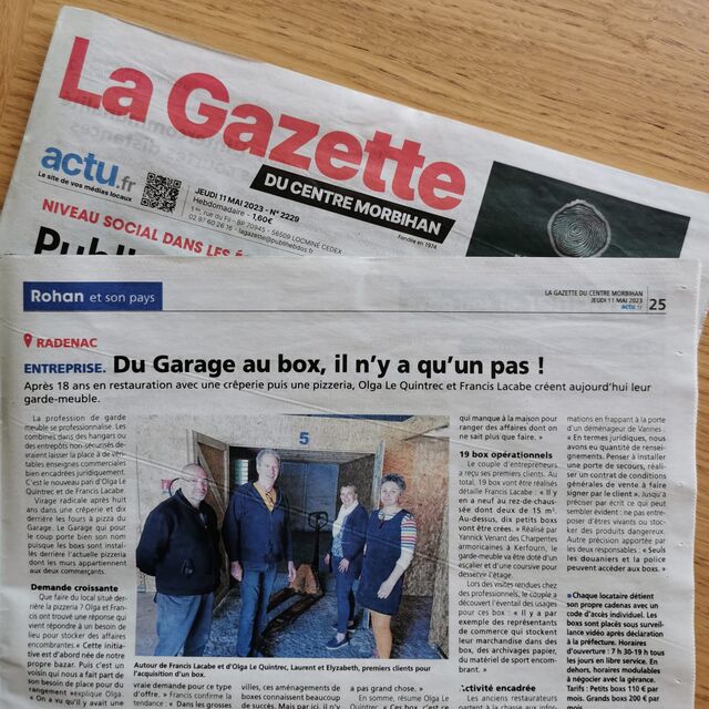 Vitrine dans le journal La Gazette