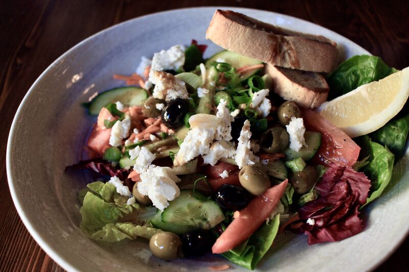 Greek Salad with Feta, Olives and a Lemon-Balsamico Vinaigrette