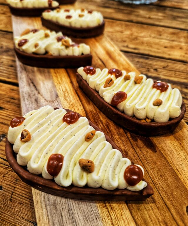 Tartelettes Chocolat Caramel noix de pécan vanille