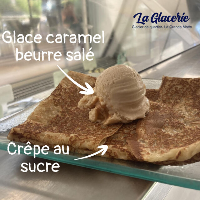 Crêpe maison et glace caramel beurre salé