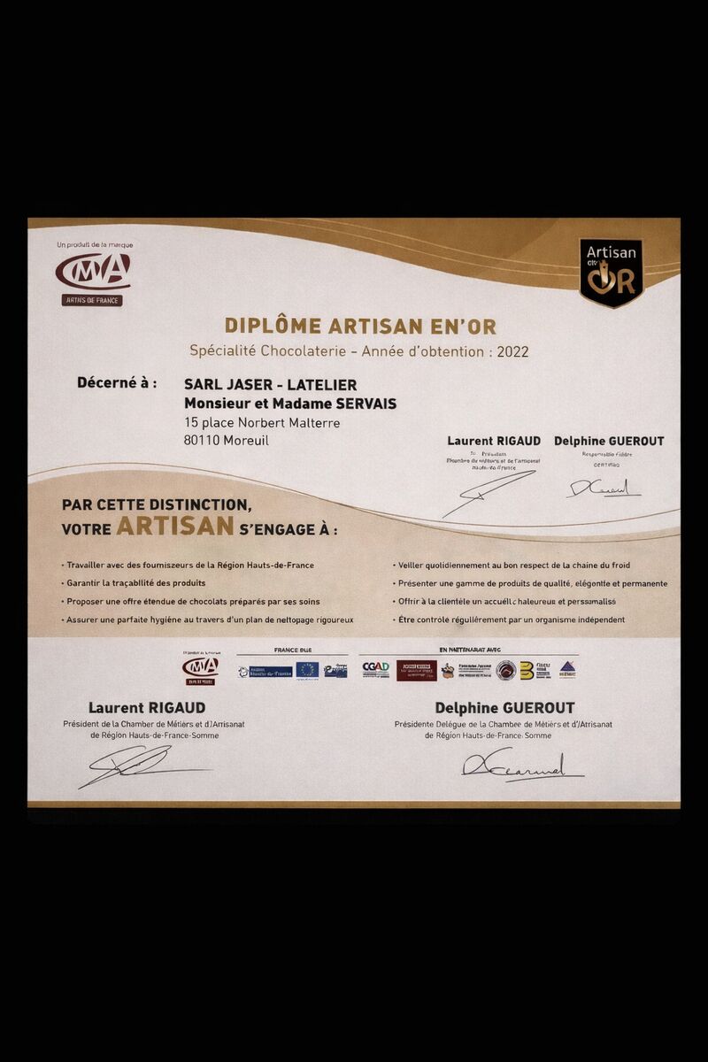 Artisan en or Chocolaterie