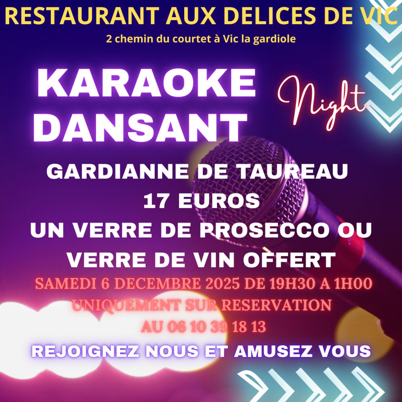 KARAOKE DANSANT LE 6 DECEMBRE 2025