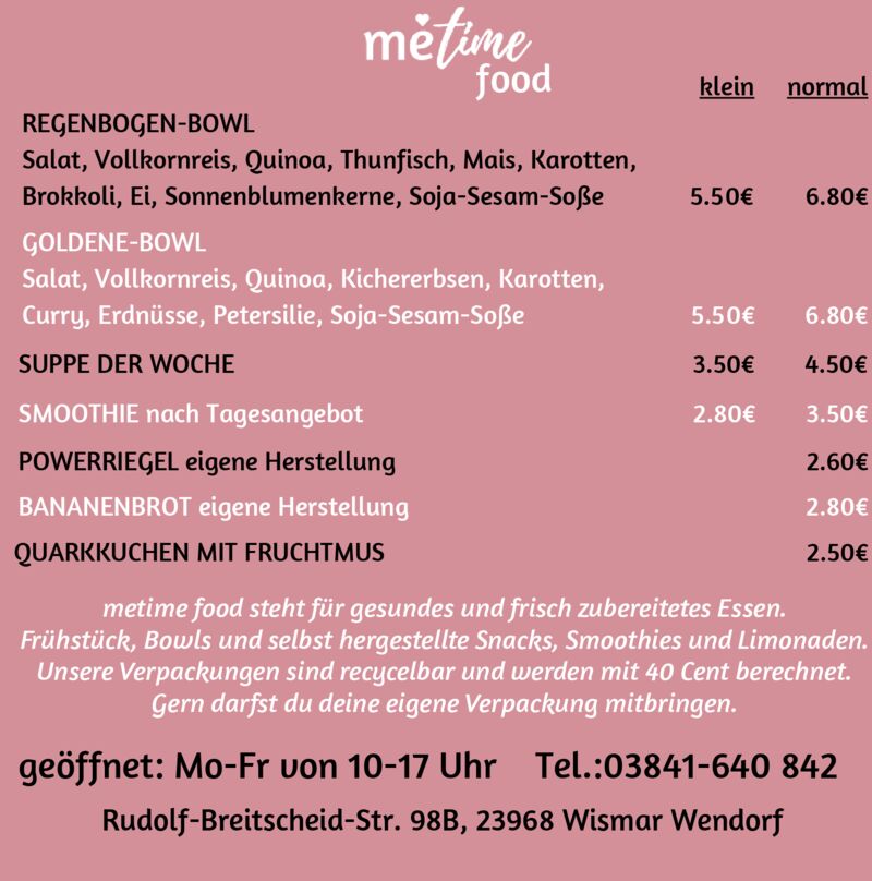 2.Seite unserer Speisekarte