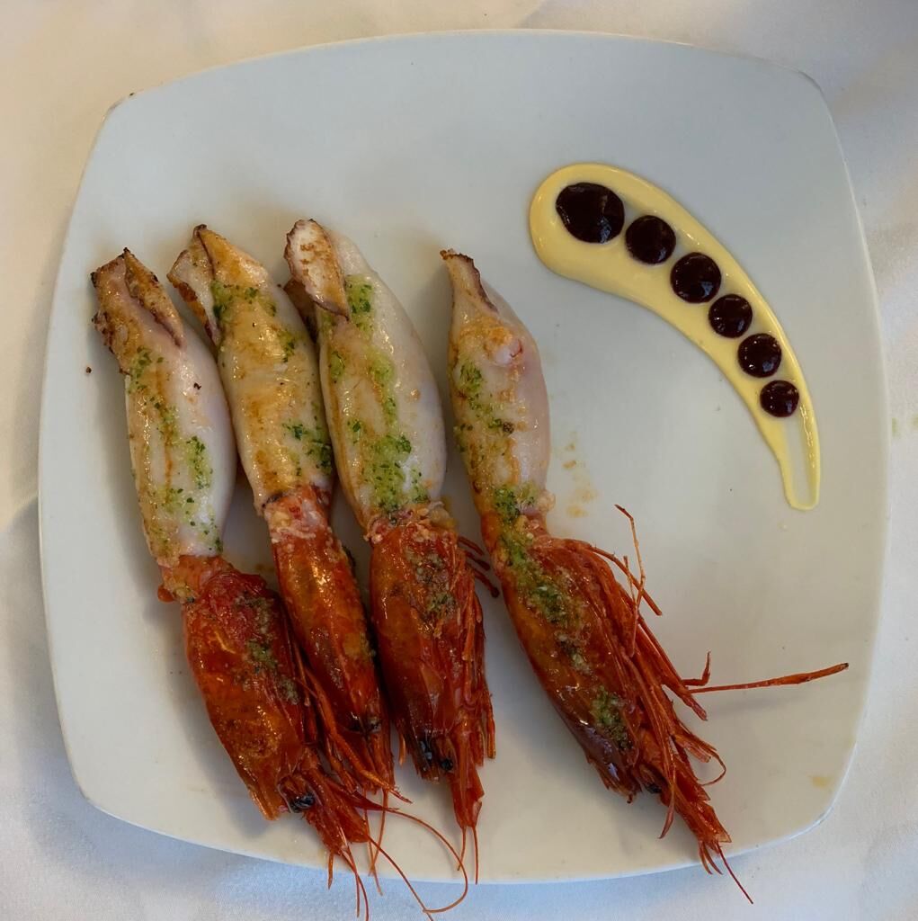 Chipirones de anzuelo con carabineros