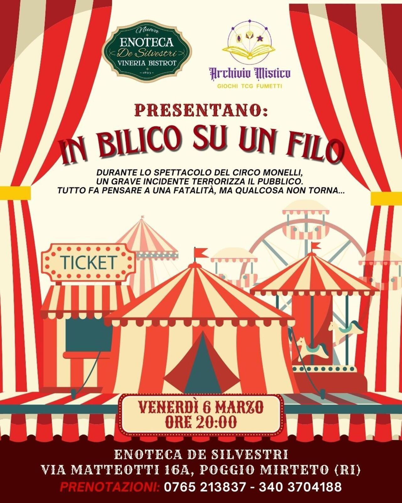 In Bilico su un filo. Gioco di ruolo in Enoteca Venerdi 6 marzo