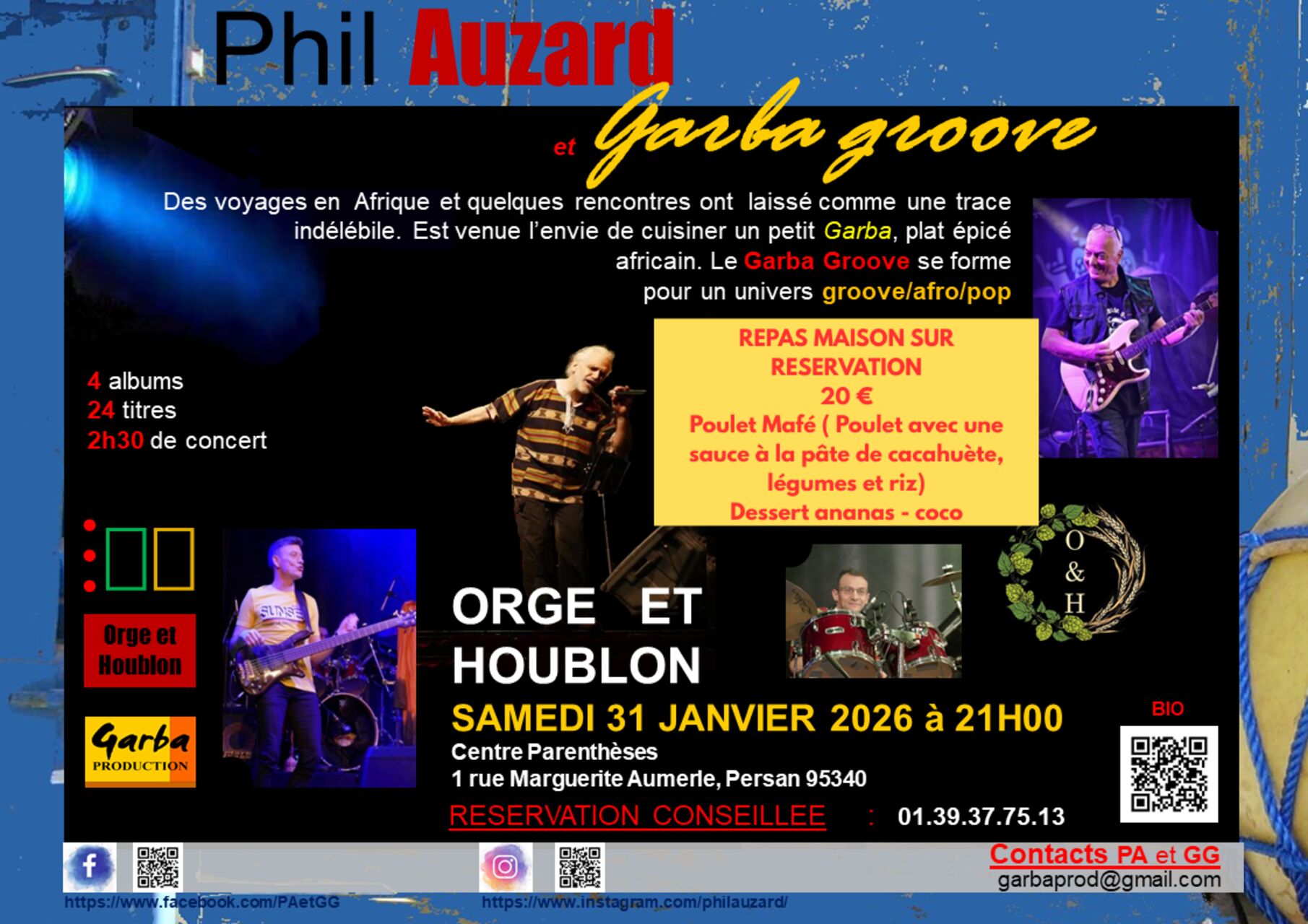 Repas concert Phil Auzard