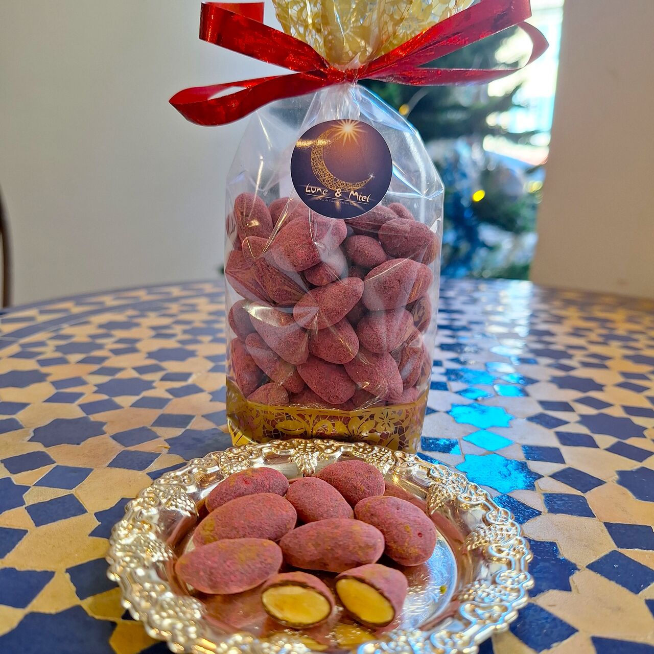 Amandes torréfiées chocolat noir-framboise