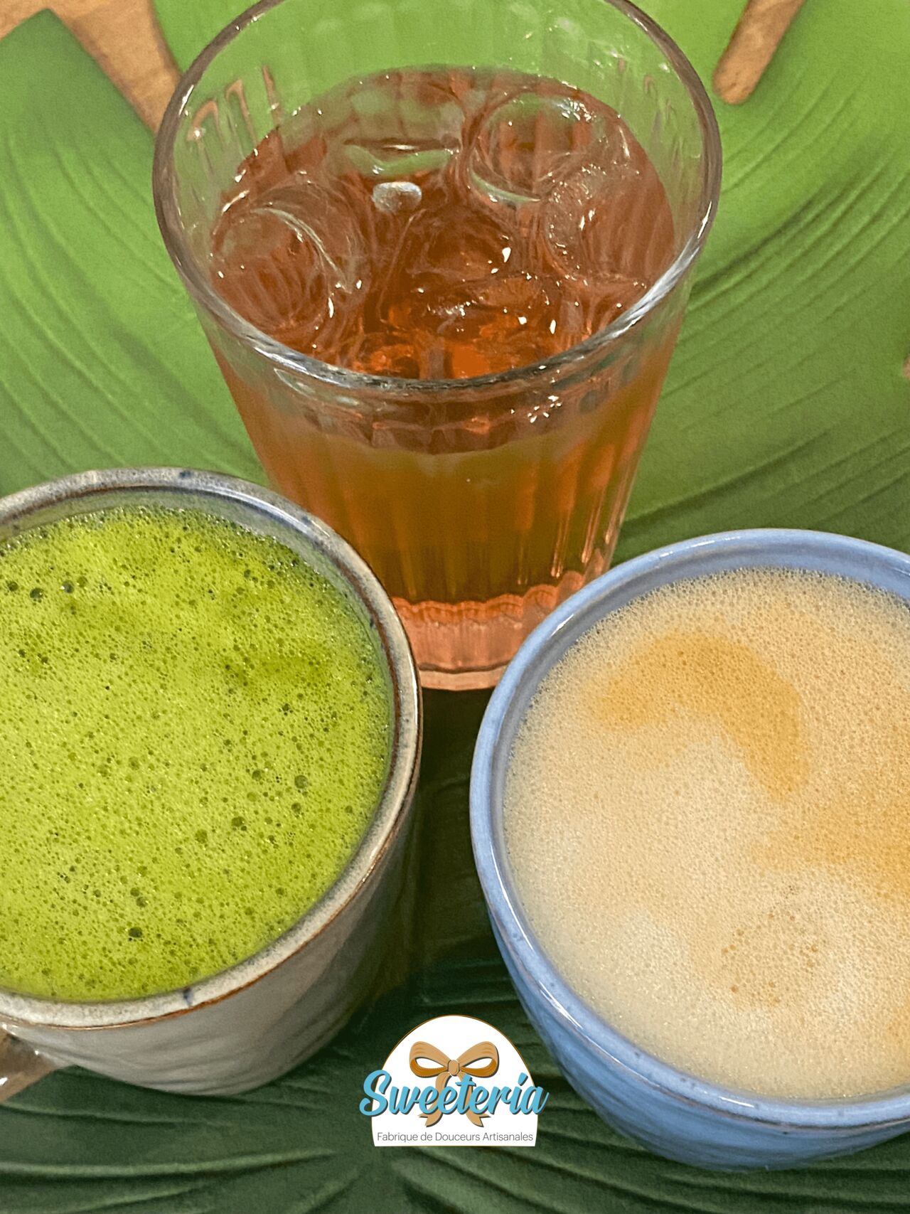 Thé glacé, matcha et latte