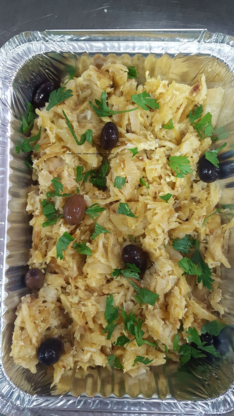 BACALHAU À BRÁS - Para Takeaway , dose individual para uma pessoa 7.00€