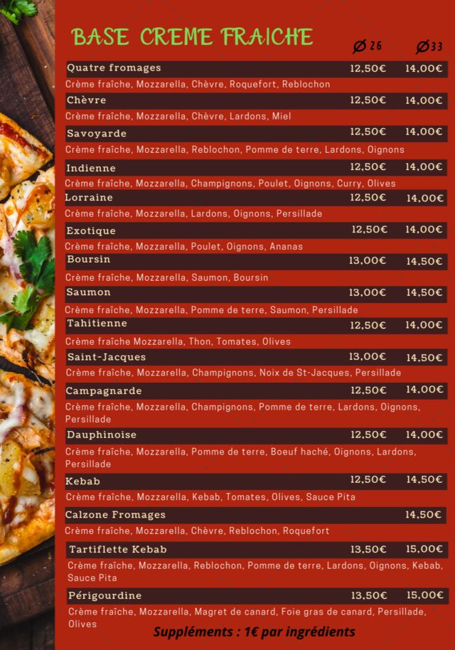 Pizza base crème 