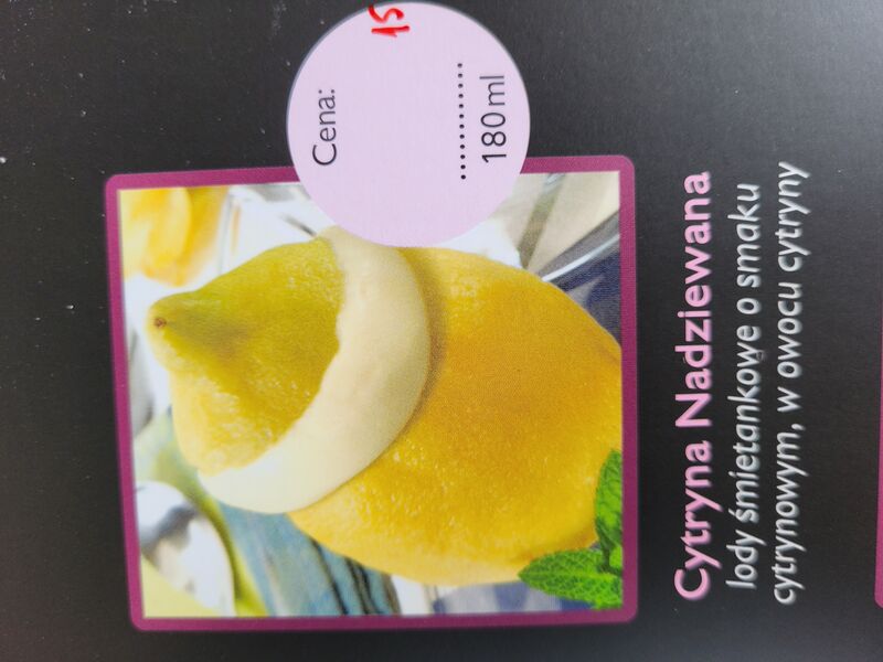 Nowości w Bistro
Lody nadziewana cytryna 