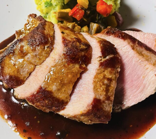 Wildschwein Rücken an Portweinjus