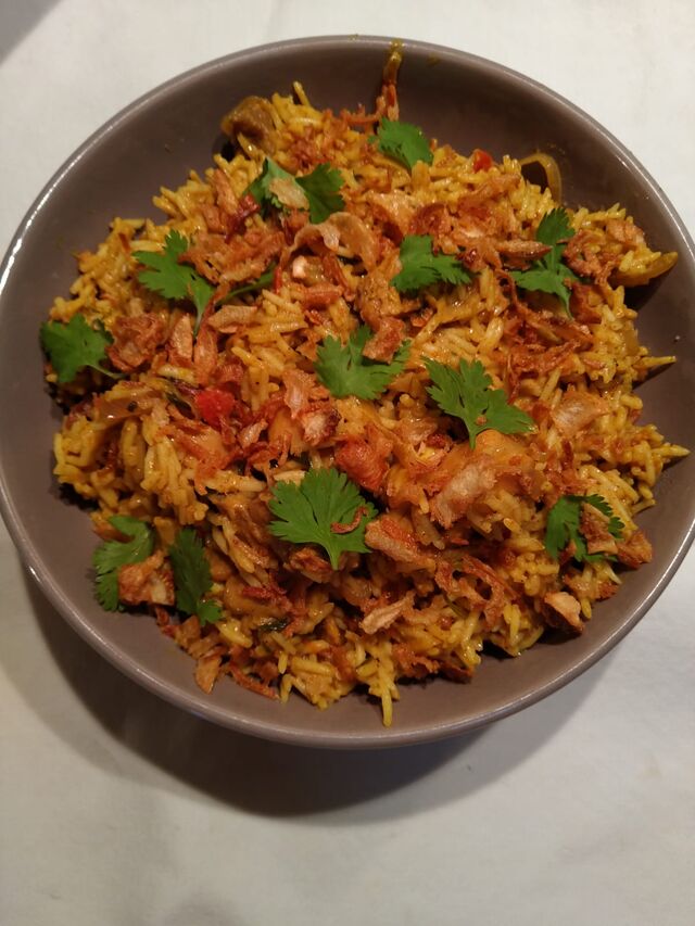Poulet tandoori et riz à l'indienne