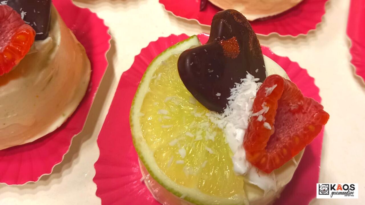 Entremêts individuel citron framboises 