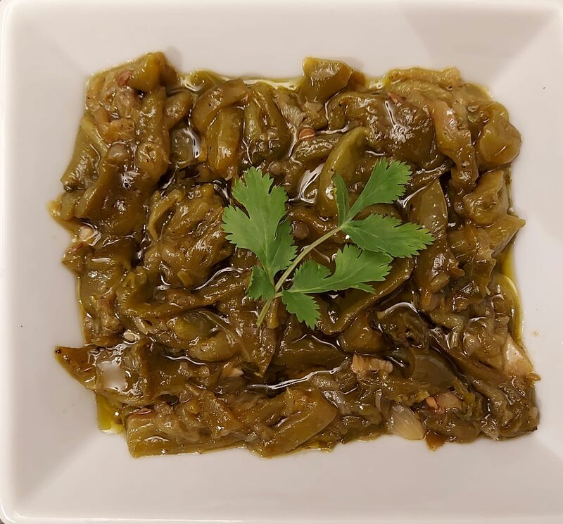 poivrons grillés cuits à l'huile d'olive parfumés au cumin