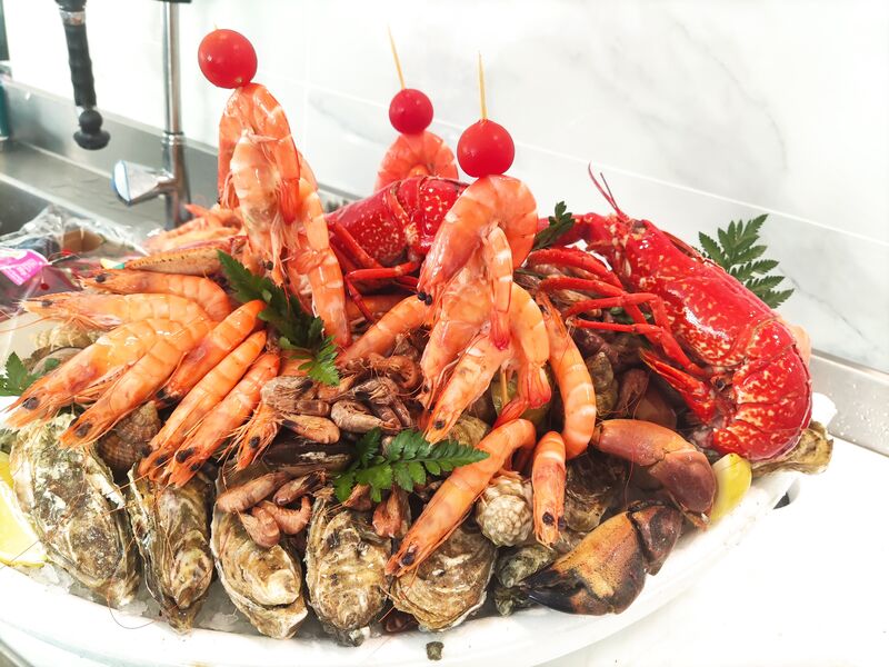 Composition de plateaux de fruits de mer