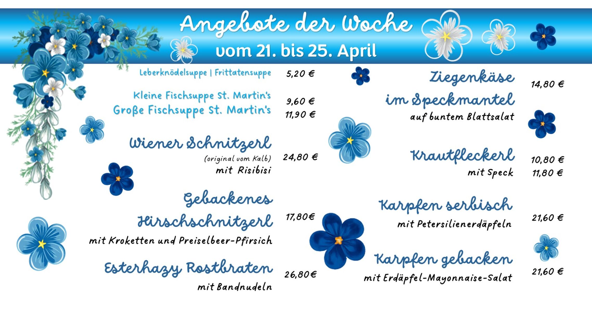 Speisenangebot der Woche