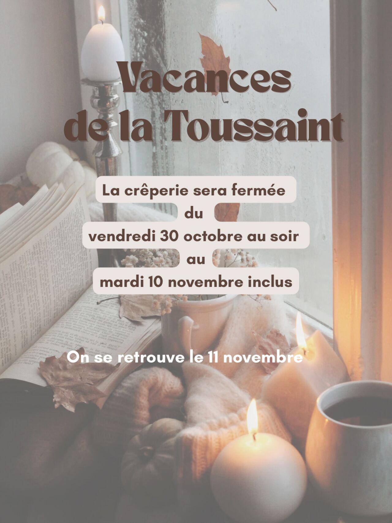 Fermeture de la creperie