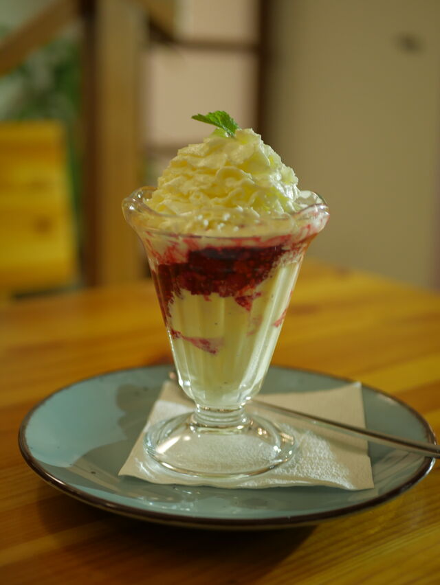 Horké maliny s vanilkovou zmrzlinou a šlehačkou