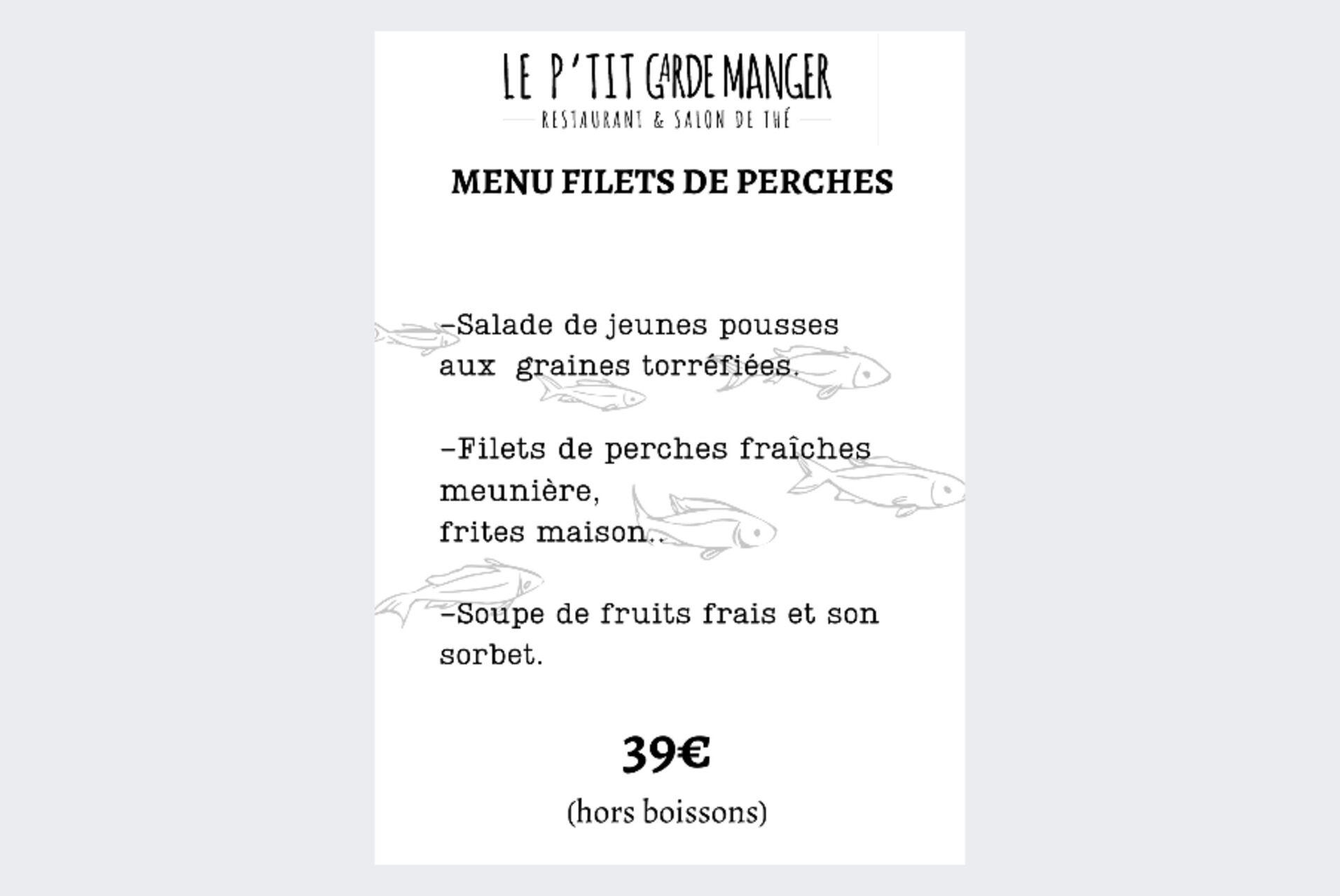 MENU "FILETS DE PERCHES"