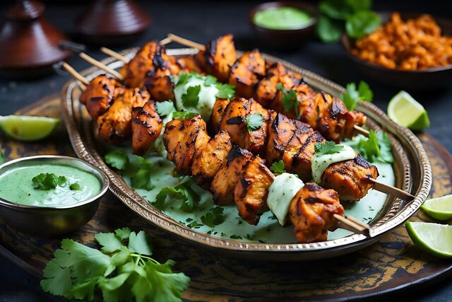 Brochettes de poulet Tikka
