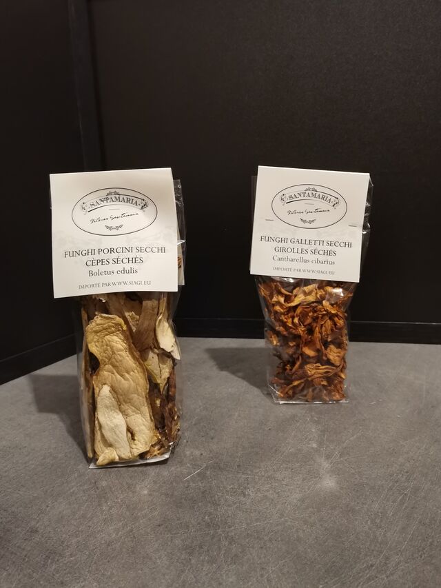 cèpes séchés 30g=6.90€ / girolles séchées 30g=6.90€ 