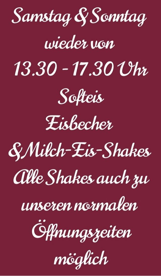 Jetzt neu!
Eis aus eigener Herstellung 