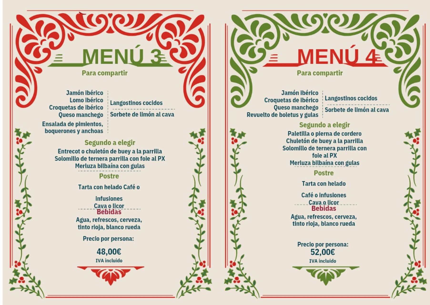 Menu eventos