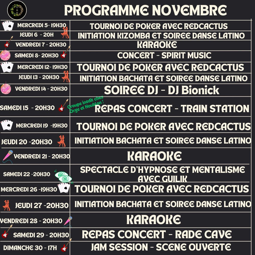 Programme de novembre 2025